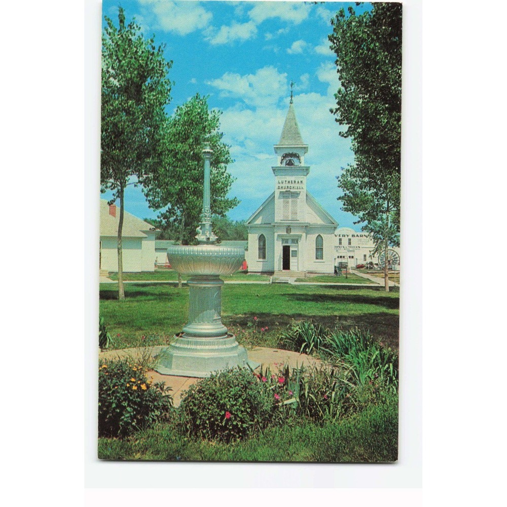 Vintage Pioneer Village Minden Nebraska Old Lutheran Church Postcard Dexter